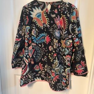 J. Peterman Colorful Floral Women's Blouse